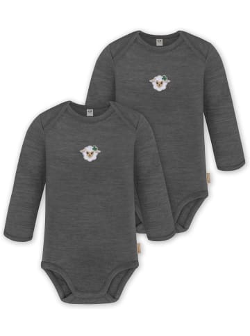 Normani Outdoor Sports 2er Pack Baby Merino Body Langarm Auckland in Anthrazit