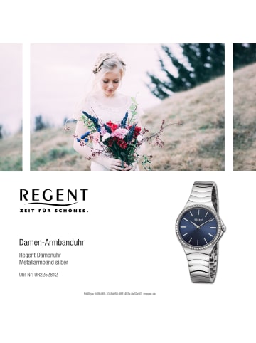 Regent Armbanduhr-Analog silber mittel (ca. 33mm) Regent Metallarmband