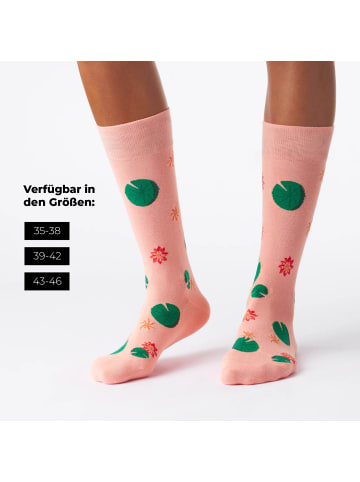 von Jungfeld Gemusterte Socken SIGNATURE ICONS in Water Lilie - Rose Pink