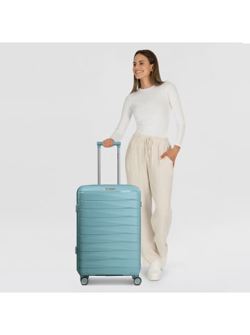 Franky London 4 Rollen Trolley M 65 cm mit Dehnfalte in mint green