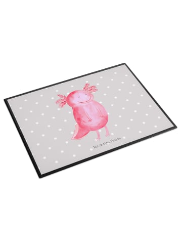 Mr. & Mrs. Panda Tischschutzmatte Axolotl Glücklich ohne Spruch in Grau Pastell