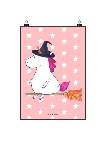 Mr. & Mrs. Panda Print Einhorn Hexe ohne Spruch in Rot Pastell