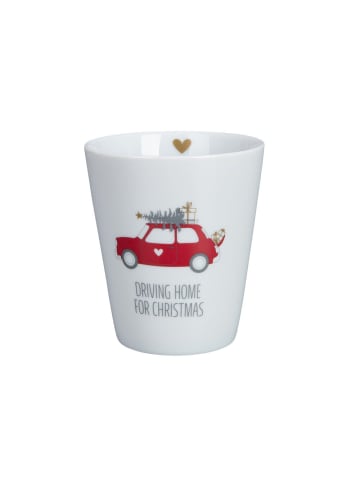 Krasilnikoff Happy Mug aus Driving Home for Christmas aus Red in rot