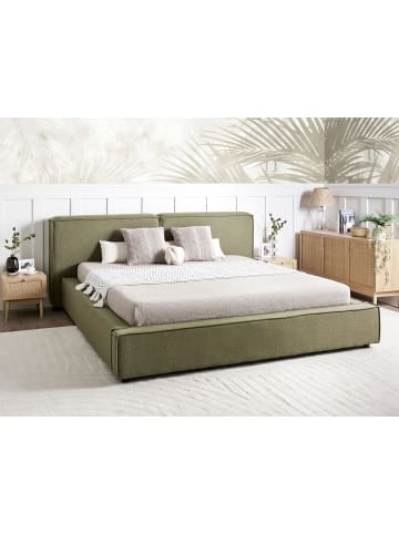 Beliani 2-tlg Doppelbett LINARDS in Grün/Schwarz