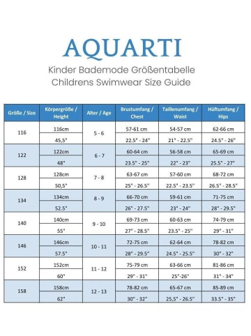 Aquarti Mädchen Bikini Set Zweiteilig Bikinislip Bustier in schwarz Modell 2