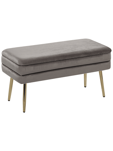 Beliani Bettbank DURHAM in Grau - (W) 79 x (H) 43 x (L) 37 cm