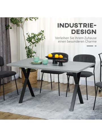 HOMCOM Esstisch-140L x 80B x 76H cm-Grau
