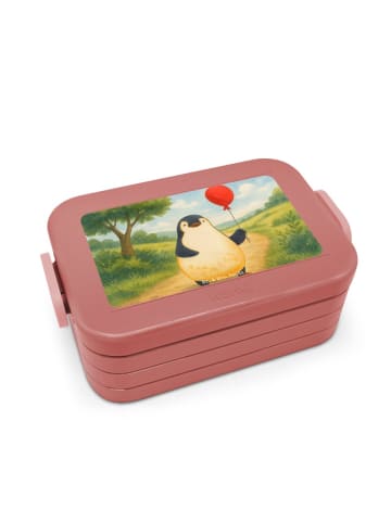 Mr. & Mrs. Panda Brotdose Pinguin Luftballon Design ohne Spruch in Rot Pastell