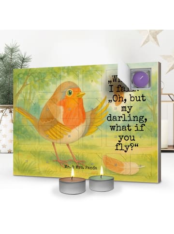 Mr. & Mrs. Panda adventskalender kerzen Rotkehlchen Federn Desig... in Weiß