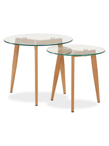 Homestyle4u Beistelltisch 2er Set 50x45x50 in Braun