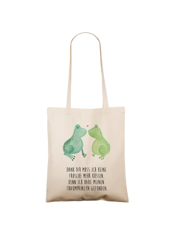 Mr. & Mrs. Panda Tragetasche Frosch Liebe mit Spruch in Creme