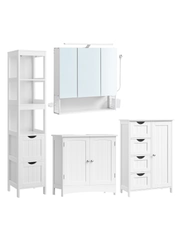 VASAGLE Badmöbel-Set in Weiß - (B)70 x (H)70 x (T)14.5 cm
