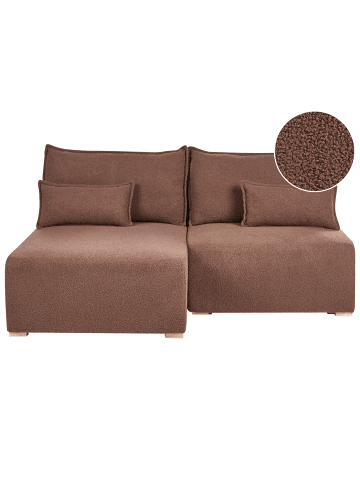 Beliani Modulsofa NERBO in Braun - (W) 200 x (H) 97 x (L) 154 cm