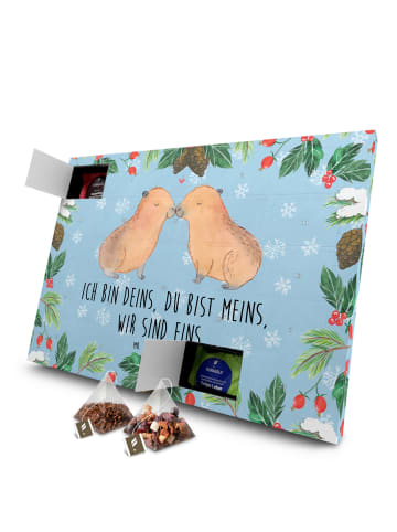 Mr. & Mrs. Panda Tee Adventskalender Capybara Liebe mit Spruch in Eisblau