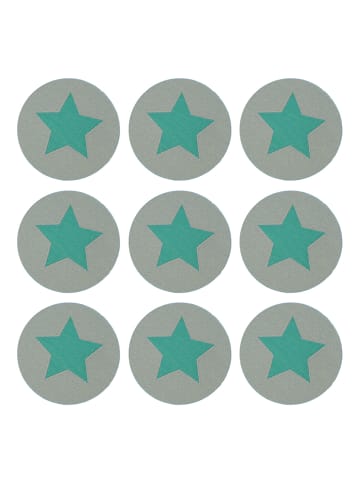 Fabfabstickers Stoffpunkte-/konfetti mit Sternen in Grau-Petrol zum Aufbügeln