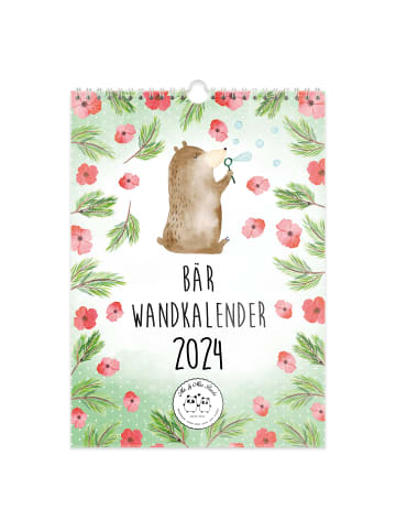 Mr. & Mrs. Panda A3 Wandkalender 2024 Bären Collection mit Spruch in Weiß