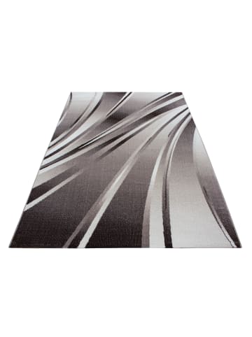 KADIMA DESIGN Teppich Handwäsche Kurzflor Abstrakte Wellen Polypropylen Wohnzimmer in Braun