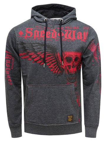 Rusty Neal Streetwear "FLYING SKULL" Sweater in Anthrazit