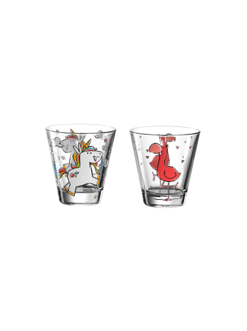 LEONARDO 2er Set Kinderbecher Bambini in 215 ml in Einhorn & Flamingo