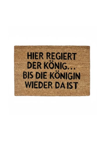 relaxdays Fußmatte König und Königin in Braun - (B)60 x (T)40 cm