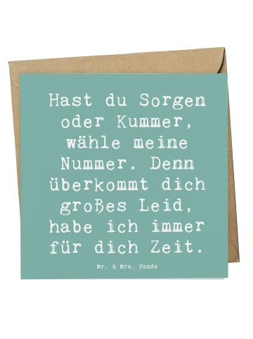 Mr. & Mrs. Panda Glückwunschkarte Spruch Schutz Rufnummer mit Sp... in Meeresbrise