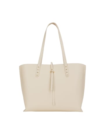 Usha Leder Shopper in Creme