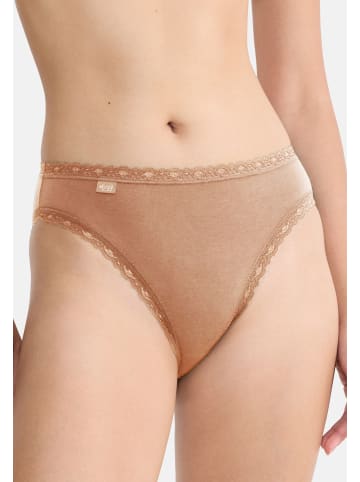 Sloggi Tai Slip 24/7 Cotton Lace in Beige / schwarz