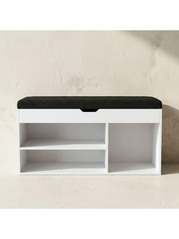 BOXIMO Schuhschrank mit Sitzfläche TRIA in Weiß, (B) 30 x (H) 43 x (L) 80 cm
