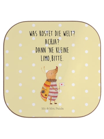 Mr. & Mrs. Panda Bierdeckel Nachtfalter Fähnchen mit Spruch in Gelb Pastell