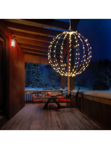 MARELIDA LED Leuchtkugel Drahtkugel faltbar 8 Modi Timer D: 38cm schwarz