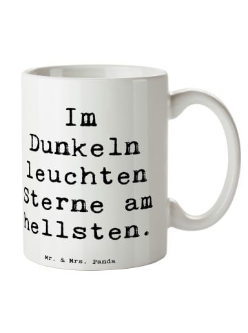 Mr. & Mrs. Panda Tasse Spruch Angst vor Dunkelheit überwinden mi... in Weiß