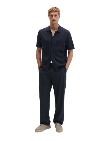 Marc O'Polo Kurzarm-Feinstrickshirt DFB Travel Collection in Deep Night Blue