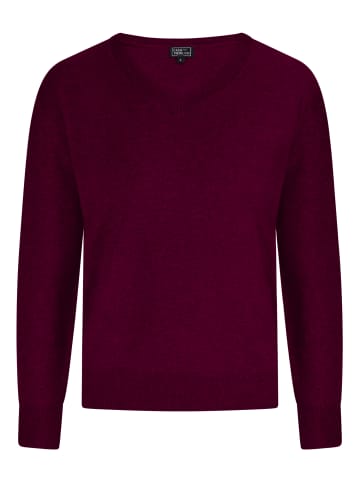 CASH-MERE.CH V-Ausschnitt Pullover in Cranberry Rot