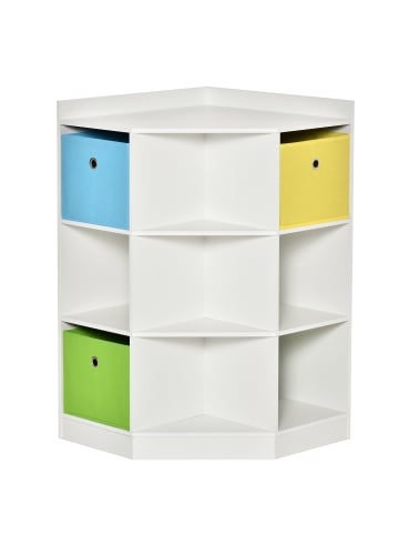 HOMCOM Kinderregal in Weiß 57,4L x 57,4B x 94H cm
