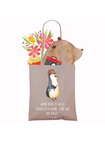 Mr. & Mrs. Panda Einkaufstasche Wenn Papa es nicht reparieren ka... in Braun Pastell