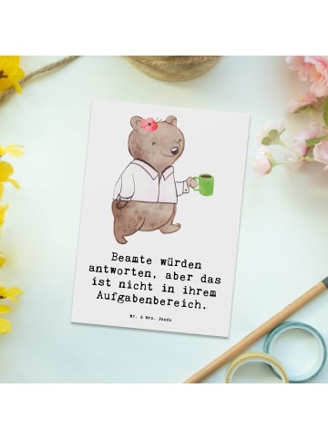Mr. & Mrs. Panda Postkarte Beamtin Humor mit Spruch in Weiß