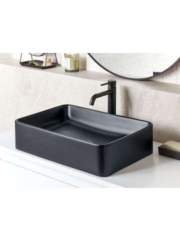 Beliani Waschbecken CHIVANA in Schwarz - (W) 51 x (H) 11 x (L) 34 cm