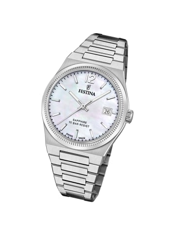 Festina Analog-Armbanduhr Festina Swiss Made silber mittel (ca. 35mm)