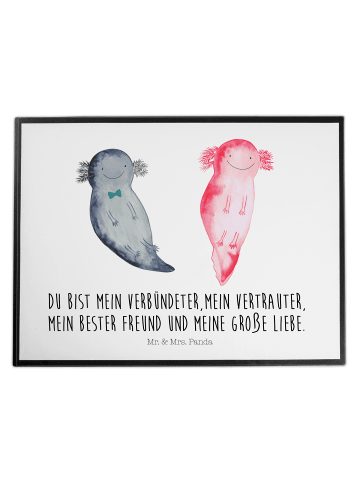 Mr. & Mrs. Panda Schreibtischunterlage Axolotl Freundin mit Spruch in Weiß