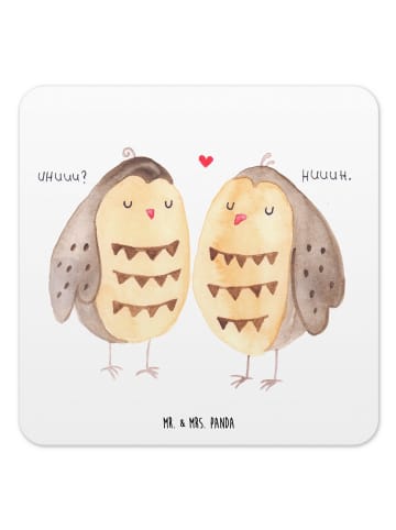 Mr. & Mrs. Panda Untersetzer Set Eulen Liebe ohne Spruch in Weiß