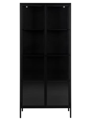 ebuy24 Vitrinenschrank Newcastle Schwarz 80 x 40 cm