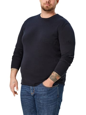 S. Oliver Rundhalspullover für Herren in dunkel-blau
