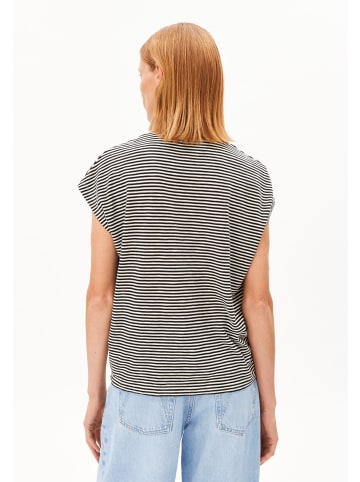 armedangels T-Shirt Slub in schwarz weiß
