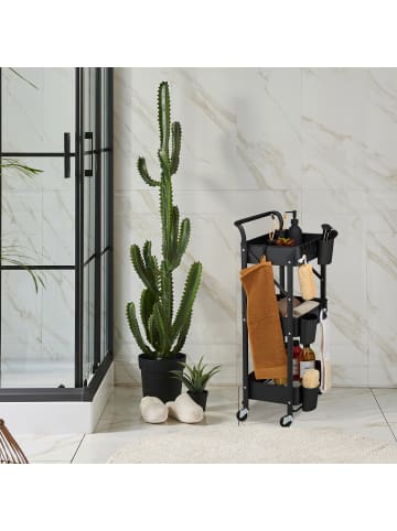 relaxdays Rollwagen in Schwarz - (B)44,5 x (H)89 x (T)29 cm