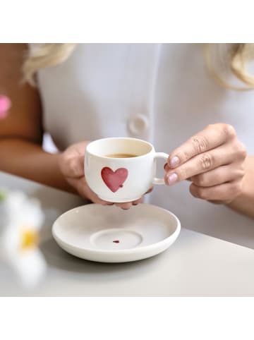 like. by Villeroy & Boch 6er Set Espressotassen mit Untertassen With Love in 60 ml in weiß