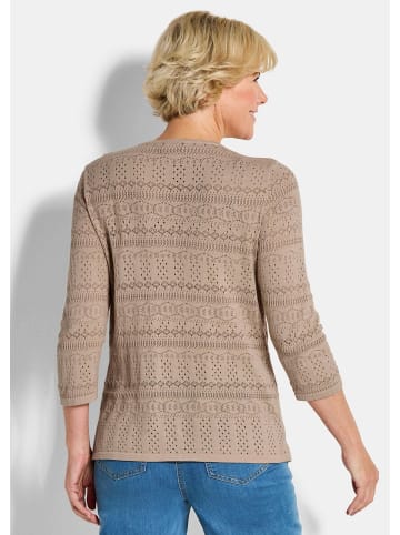 GOLDNER Sommerpullover mit V-Ausschnitt in beige