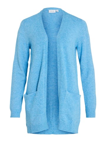 Vila Feinstrick Basic Cardigan Stretch mit Taschen VIRIL in Hellblau-2