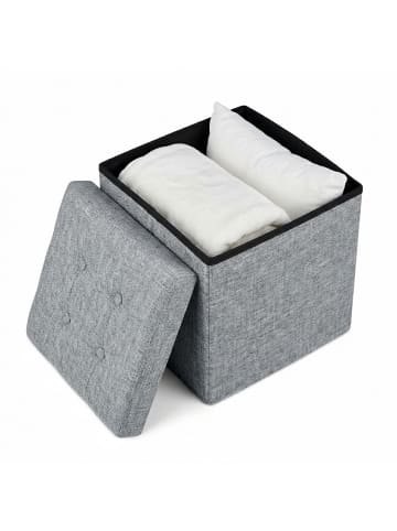 relaxdays Faltbarer Sitzhocker in Grau - 38 cm