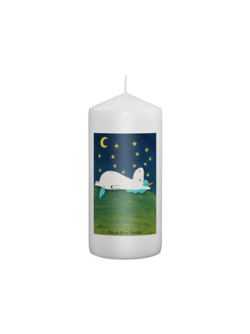 Mr. & Mrs. Panda Kerze Einhorn Sternenhimmel Design ohne Spruch in Weiß