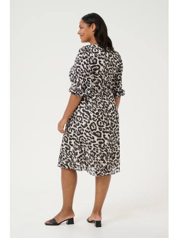 KAFFE curve Kleid KCsaphia A-shape in Black/White Leopard